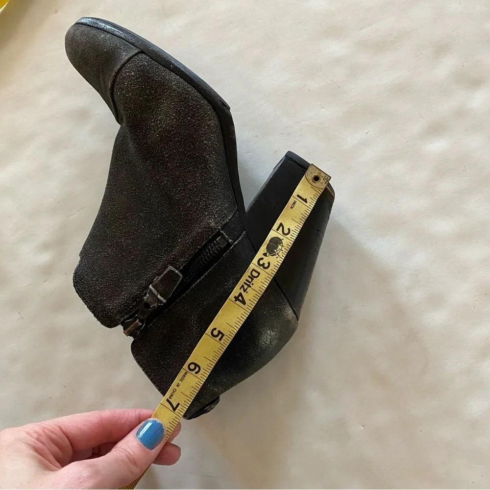 Rag & Bone Margot Ankle Boots Womens Size 9 Waxed Suede Gray Heeled Booties Grey